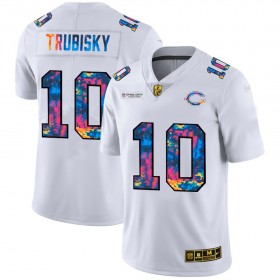 Camiseta Hombre NFL Chicago Bears Mitchell Trubisky 10 Nike 2020 Multicolor Blanco
